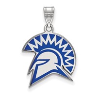 Sterling Silver Rhodium-plated LogoArt San Jose State University Spartan Large Enameled Pendant view 1