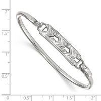 Sterling S. Rh-p LogoArt Sigma Sigma Sigma Small Hook and Clasp Bangle view 2
