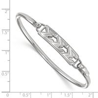 Sterling S. Rh-p LogoArt Sigma Sigma Sigma Small Hook and Clasp Bangle view 3