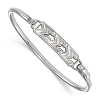 Sterling S. Rh-p LogoArt Sigma Sigma Sigma Small Hook and Clasp Bangle view 1