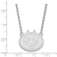 Sterling Silver Rhodium-plated LogoArt St. Cloud State University Husky Large Pendant Necklace, 18" view 2