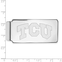 Sterling Silver Rhodium-plated LogoArt Texas Christian University T-c-u Money Clip view 2