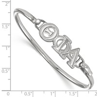 Sterling S. Rh-plated LogoArt Theta Phi Alpha Small Hook and Clasp Bangle view 2