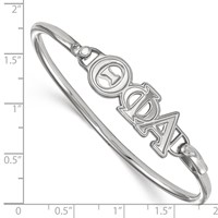 Sterling S. Rh-plated LogoArt Theta Phi Alpha Small Hook and Clasp Bangle view 3