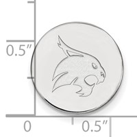 Sterling Silver Rhodium-plated LogoArt Texas State University Bobcat Lapel Pin view 3