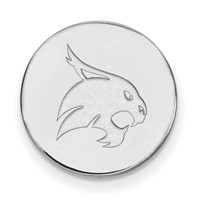 Sterling Silver Rhodium-plated LogoArt Texas State University Bobcat Lapel Pin view 1