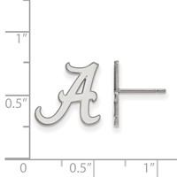 Sterling Silver Rhodium-plated LogoArt University of Alabama Letter a Small Post Earrings view 2