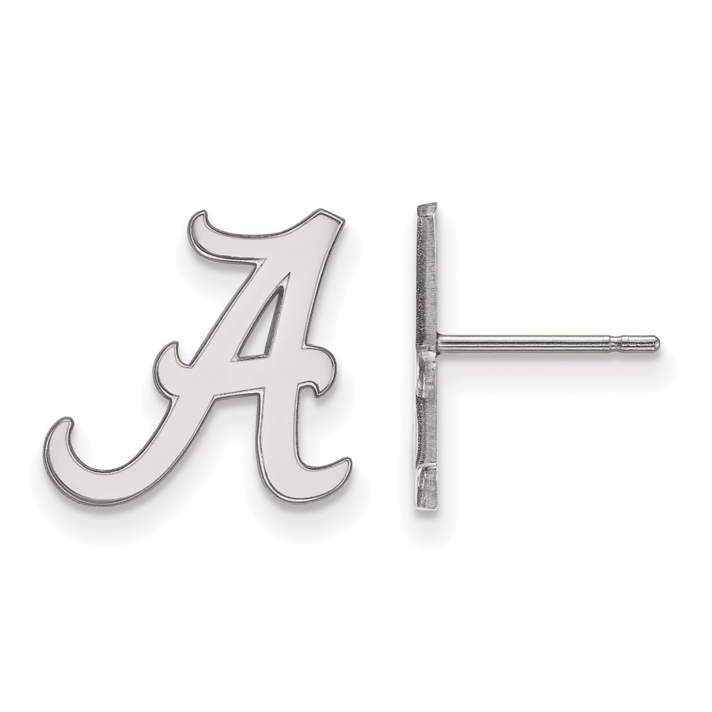 Sterling Silver Rhodium-plated LogoArt University of Alabama Letter a Small Post Earrings
