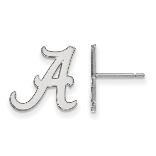 Sterling Silver Rhodium-plated LogoArt University of Alabama Letter a Small Post Earrings