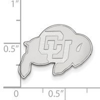 Sterling Silver Rhodium-plated LogoArt University of Colorado Buffalo Lapel Pin view 3