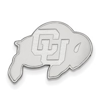 Sterling Silver Rhodium-plated LogoArt University of Colorado Buffalo Lapel Pin view 1
