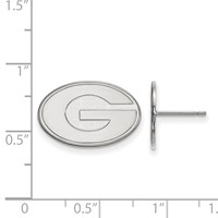 Sterling Silver Rhodium-plated LogoArt University of Georgia Letter G Small Post Earrings view 2