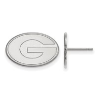 Sterling Silver Rhodium-plated LogoArt University of Georgia Letter G Small Post Earrings view 1