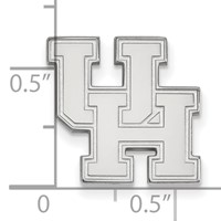 Sterling Silver Rhodium-plated LogoArt University of Houston U-h Lapel Pin view 3