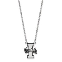 Sterling Silver Rhodium-plated LogoArt University of Idaho Vandals Large Enameled Pendant Necklace, 18" view 1