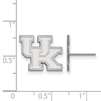 Sterling Silver Rhodium-plated LogoArt University of Kentucky U-k Small Post Earrings view 2