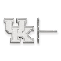 Sterling Silver Rhodium-plated LogoArt University of Kentucky U-k Small Post Earrings view 1