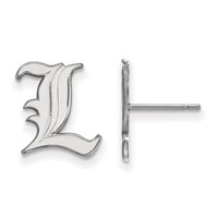 Sterling Silver Rhodium-plated LogoArt University of Louisville Letter L Small Post Earrings view 1