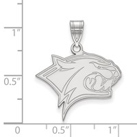 Sterling Silver Rhodium-plated LogoArt University of New Hampshire Wildcat Large Pendant view 2