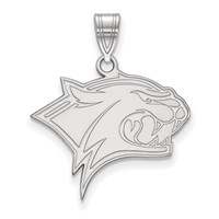 Sterling Silver Rhodium-plated LogoArt University of New Hampshire Wildcat Large Pendant view 1
