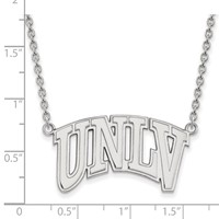 Sterling Silver Rhodium-plated LogoArt University of Nevada-Las Vegas U-n-l-v Large Pendant Necklace, 18" view 2