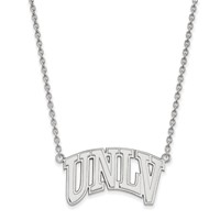 Sterling Silver Rhodium-plated LogoArt University of Nevada-Las Vegas U-n-l-v Large Pendant Necklace, 18" view 1
