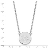 Sterling Silver Rhodium-plated LogoArt University of New Mexico Large Pendant Necklace, 18" view 2