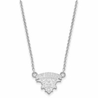 Sterling Silver Rhodium-plated LogoArt University of New Orleans U-n-o Small Pendant Necklace, 18" view 2
