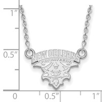 Sterling Silver Rhodium-plated LogoArt University of New Orleans U-n-o Small Pendant Necklace, 18" view 3