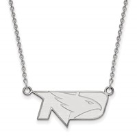 Sterling Silver Rhodium-plated LogoArt University of North Dakota Small Pendant Necklace, 18" view 1