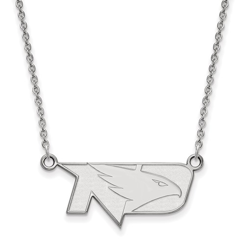 Sterling Silver Rhodium-plated LogoArt University of North Dakota Small Pendant Necklace, 18"