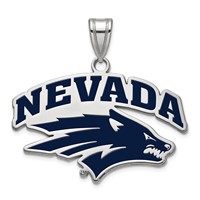 Sterling Silver Rhodium-plated LogoArt University of Nevada-Reno Large Enameled Pendant view 1
