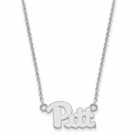 Sterling Silver Rhodium-plated LogoArt University of Pittsburgh Small Pendant Necklace, 18" view 2