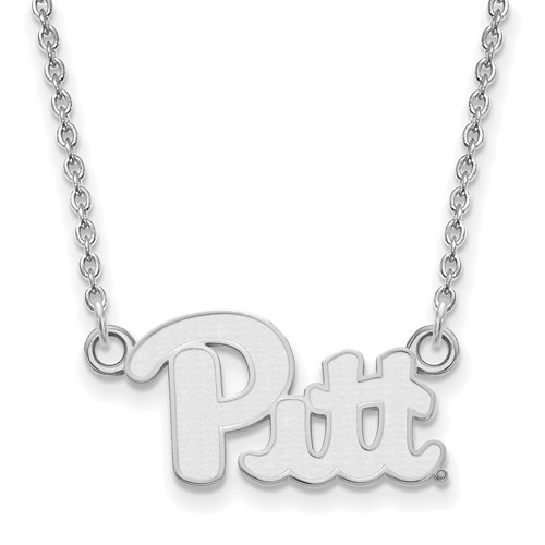 Sterling Silver Rhodium-plated LogoArt University of Pittsburgh Small Pendant Necklace, 18"