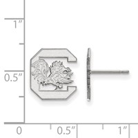 Sterling Silver Rhodium-plated LogoArt University of South Carolina Small Post Earrings view 2
