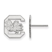 Sterling Silver Rhodium-plated LogoArt University of South Carolina Small Post Earrings view 1