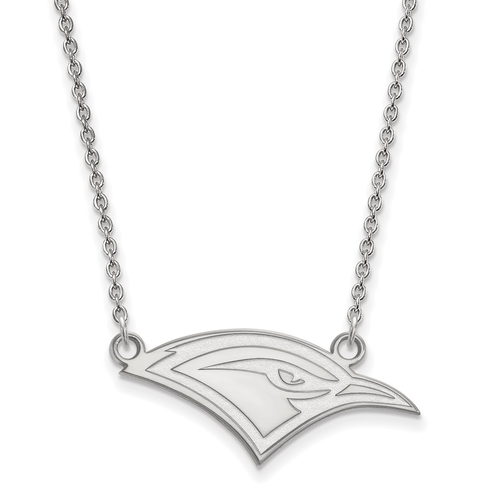 Sterling Silver Rhodium-plated LogoArt University of Tennessee At Chattanooga Mockingbird Small Pendant Necklace, 18"