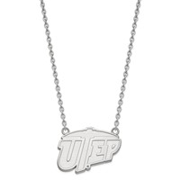 Sterling Silver Rhodium-plated LogoArt University of Texas At El Paso Large Pendant Necklace, 18" view 2