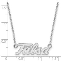 Sterling Silver Rhodium-plated LogoArt University of Tulsa T-u Large Pendant Necklace, 18" view 3