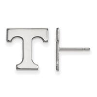 Sterling Silver Rhodium-plated LogoArt University of Tennessee Letter T Small Post Earrings view 1