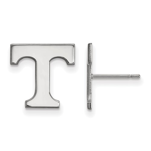 Sterling Silver Rhodium-plated LogoArt University of Tennessee Letter T Small Post Earrings