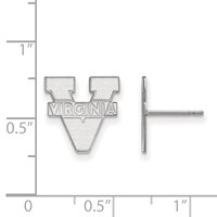 Sterling Silver Rhodium-plated LogoArt University of Virginia Small Post Earrings view 2