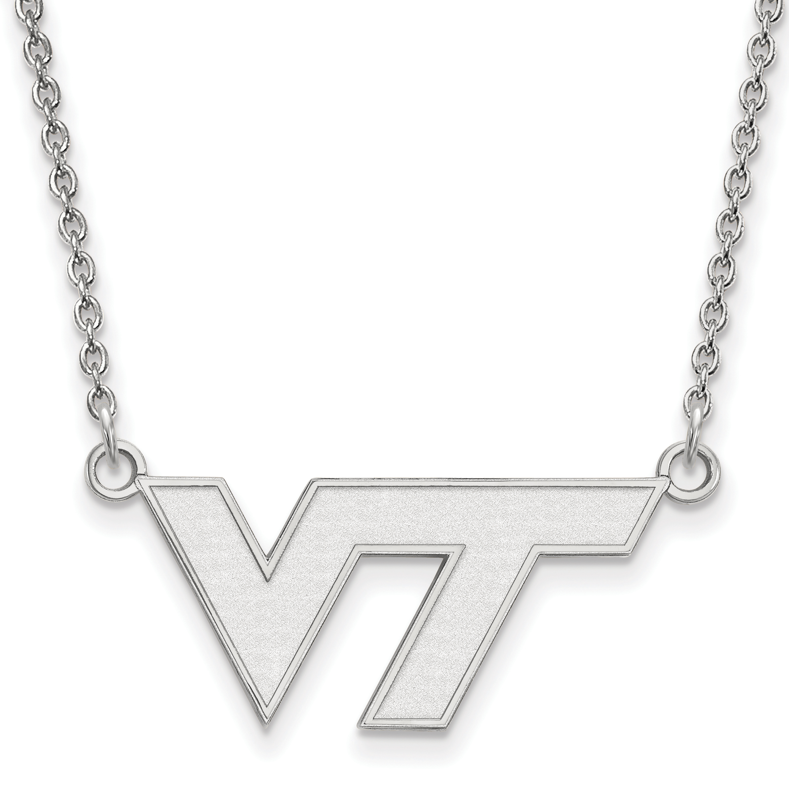 SS033VTE Sterling Silver Virginia Tech Medium Disc Pendant by LogoArt