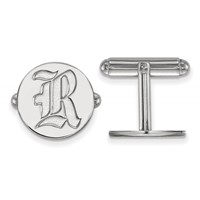 Sterling Silver Rhodium-plated LogoArt Rice University Letter R Cuff Links view 1