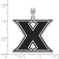 Sterling Silver Rhodium-plated LogoArt Xavier University Letter X Extra Large Enameled Pendant view 2