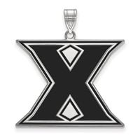 Sterling Silver Rhodium-plated LogoArt Xavier University Letter X Extra Large Enameled Pendant view 1