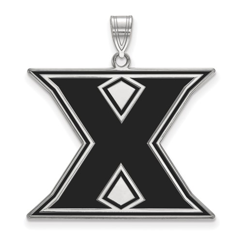 Sterling Silver Rhodium-plated LogoArt Xavier University Letter X Extra Large Enameled Pendant