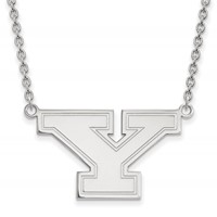 Sterling Silver Rhodium-plated LogoArt Youngstown State University Letter Y Large Pendant Necklace, 18" view 1