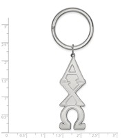 Sterling Silver Rh-plated LogoArt Alpha Chi Omega Key Chain view 2