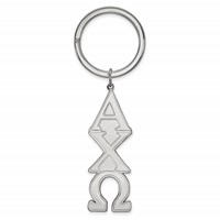 Sterling Silver Rh-plated LogoArt Alpha Chi Omega Key Chain view 1
